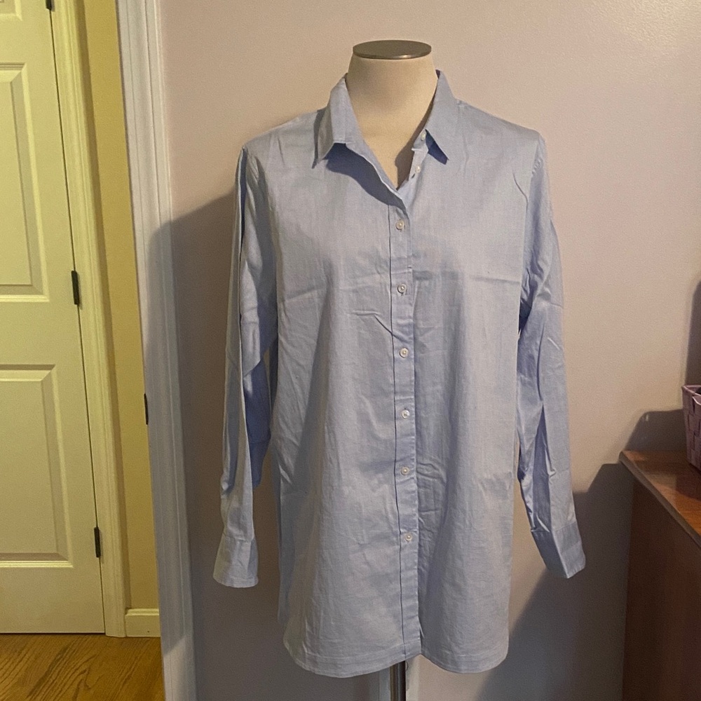 Banana Republic Parker Light Blue Stripe Casual Button Down Shirt